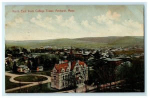 1909 North East From College Tower Aerial View Amherst Massachusetts MA Postcard