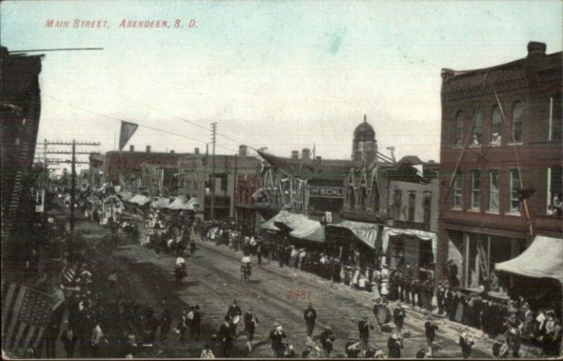 Aberdeen SD Main St. Parade c1910 Postcard