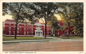 Bloomington, IL Illinois  MENNONITE HOSPITAL  ca1940's Curteich Linen Postcard