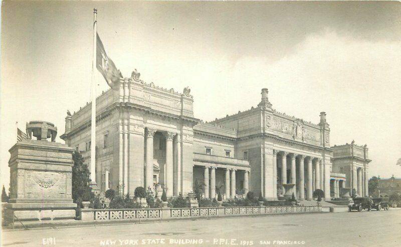 1915 PPIE San Francisco California NY State Building Postcard RPPC 3873