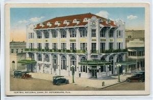 Central National Bank St Petersburg Florida 1920c postcard