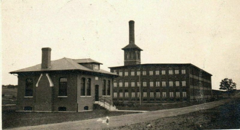 1907 Lawton Mills Corp Mill & Office Plainfield CT Real Photo Postcard RPPC