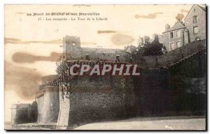 Mont Saint Michel Old Postcard The ramparts tower of freedom