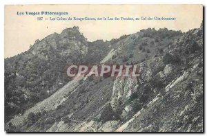 Old Postcard Vosges Picturesque Les Cretes Red Grass Lake Perches Col Charbon...