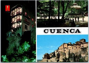 VINTAGE CONTINENTAL SIZE POSTCARD (3) VIEWS AT CUENCA SPAIN 1970s