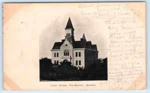 WAKEENY, Kansas KS ~ COURT HOUSE Trego County 1907 UDB Postcard