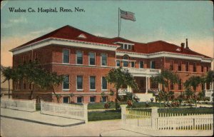 Reno Nevada NV Washoe Co Hospital c1910 Vintage Postcard