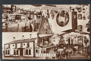 Lancashire Postcard - Views of The Castle Gardens Hotel, Carleton  RS13318