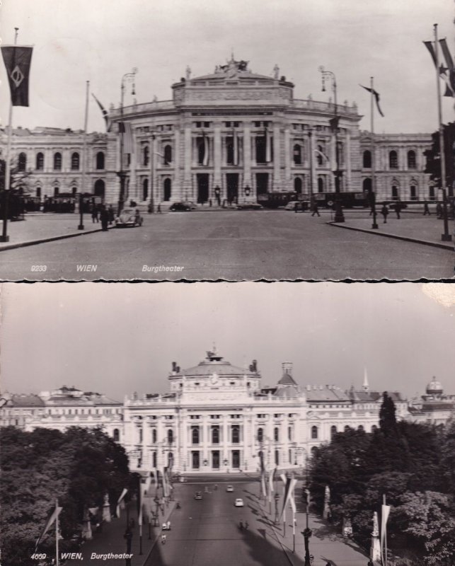 Wien Burgtheater Austria 2x Theatre Real Photo Postcard s