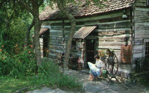 Postcard Original Log Cabin Fontana Village Resort Fontana Dam North Carolina NC