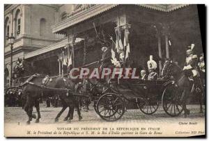 Old Postcard Travel the President of the Republic in Italy Rome train station