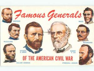 Unused 1950's military civil war FAMOUS GENERALS - GRANT & LEE & OTHERS J2634