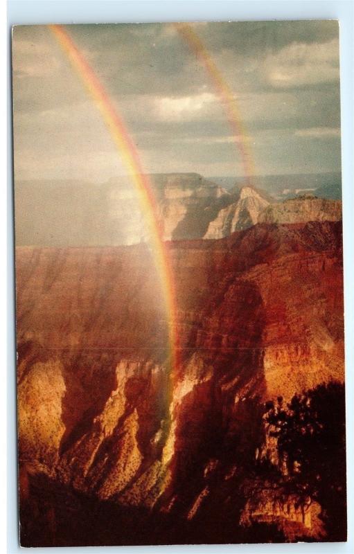 *1960s Rainbow at North Rim Grand Canyon Arizona Vintage Postcard B93