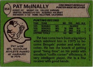 1978 Topps Football Card Pat McNally Cincinnati Bengals sk7043