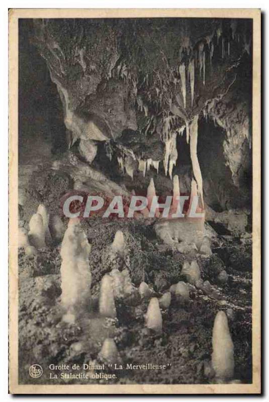 Old Postcard Grotte de Dinant La Merveilleuse The oblique stalactite