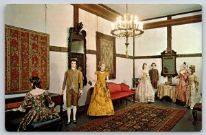 Deerfield Massachusetts~Helen Geier Flynt Fabric Hall Mannequins~Chrome Postcard