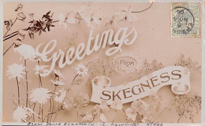 Greetings from Skegness United Kingdom, Great Britain, England 1906 Stamp on ...