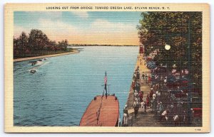Looking Out From Bridge Towards Oneida Lake Sylvan Beach New York NY Postcard