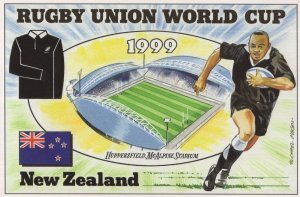 New Zealand All Blacks 1999 Rugby Union World Cup Team Postcard