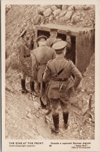 King At The Front Captured German Dugout UK WW1 Unused Postcard F75