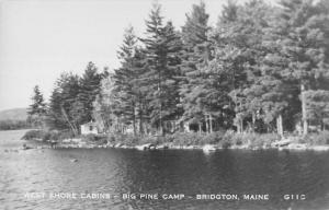 Bridgton Maine Big Pine Camp Cabins Real Photo Antique Postcard K90056