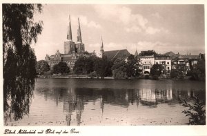 VINTAGE POSTCARD HOTEL ON THE RIVER AT LUBECK MUHLENTEICH GERMANY c. 1920 RPPC