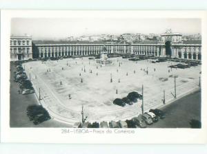 1940's RPPC - OLD CARS & PRACO DO COMERCIO Lisboa - Lisbon PORTUGAL p2583