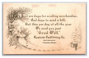 Christmas Advertising Eastern Outfitting Co Tacoma WA Blank Back Postcard T16