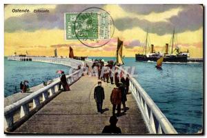 Old Postcard Belgium Ostend Pier