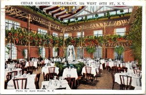 Cedar Garden Restaurant 124 W 48th St New York NY WB Postcard PM Grand Central 