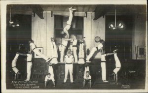 Gymnastics Class Boys & Teacher - Mulgrave Place c1910 Real Photo Postcard