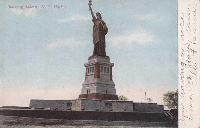 Statue Of Liberty - New York City Harbor - pm 1909 - DB