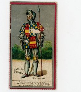 1870s-80s Mayo's Holly Tobacco Warriors & Soldiers 15th c. Earl Of Warwick F161