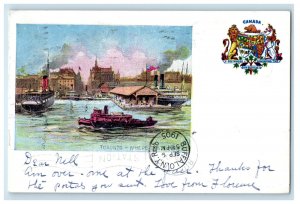 1905 Scene of Steamships and Boats, Toronto Canada Foreign SMC Postcard