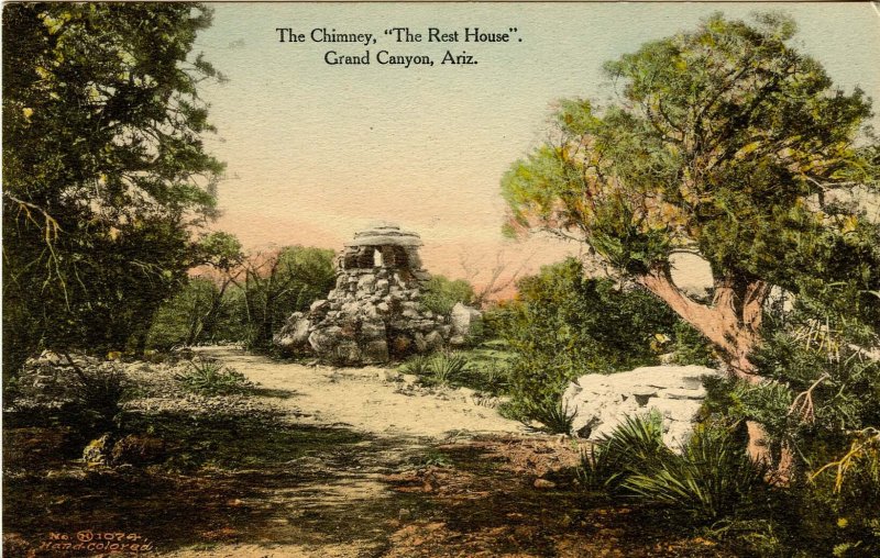 AZ - Grand Canyon National Park.   The Chimney, The Rest House