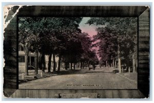 Waukegan Illinois IL Postcard West Street Exterior Road c1910 Vintage Antique