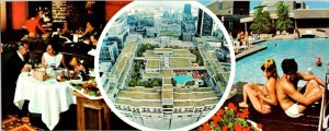 Montreal, Quebec Canada  HOTEL BONAVENTURE Rooftop Pool~Dining  3½ X 8¾ Postcard