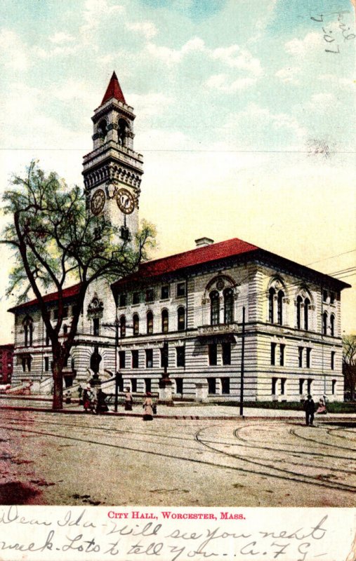 Massachusetts Worcester City Hall 1907