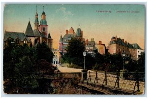 c1910 Bridge Buildings Clausen Descent Luxembourg Antique Unposted Postcard