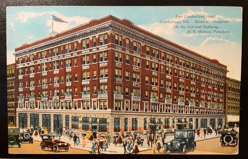 Vintage Postcard 1921 Fort Cumberland Hotel, Cumberland, Maryland (MD)