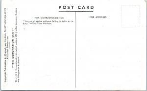 UNITED KINGDOM   Railroad  Train  THE CORONATION SCOT   c1930s    Postcard