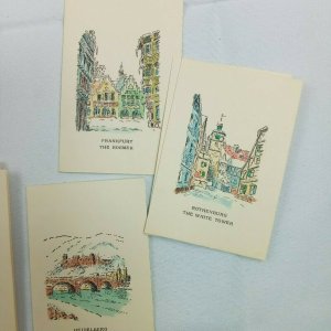 Vintage 12 Bridge Tally Cards Handcolored by Lehman German City Scenes Germany