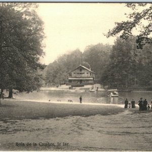 c1910s Brussels Lac du Bois de la Cambre Lith Photo Postcard Chalet Robinson A40