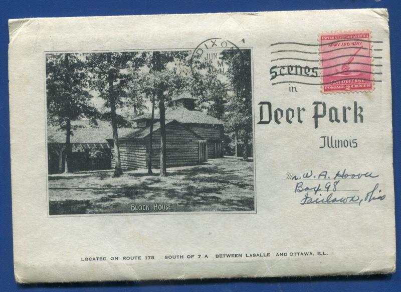 Deer Park Illinois LaSalle Ottawa Postcard Folder  