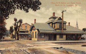 Lewisburg Pennsylvania Penn Railroad Station and Baker House Postcard AA60297