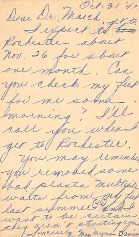 Dear Doctor Richland, Washington, USA Medical 1947 