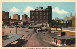 Vintage Postcard Tunnel Plaza Prince Edward Hotel Buildings Windsor Canada