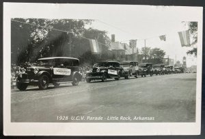 Mint USA Real Picture Postcard 1928 UCV Parade Little Rock Arkansas