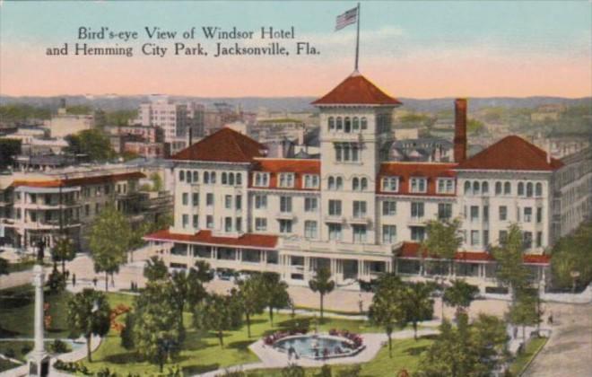 Florida Jacksonville Birds Eye View Of Windsor Hotel and Hemming City Park