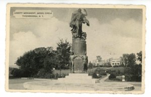 NY - Ticonderoga. Moses Circle, Liberty Monument  (creases)